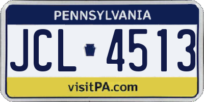 PA license plate JCL4513