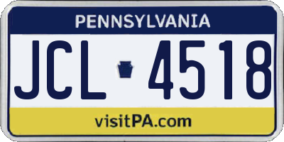PA license plate JCL4518