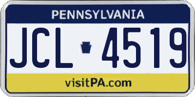 PA license plate JCL4519