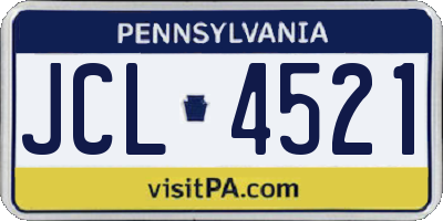 PA license plate JCL4521