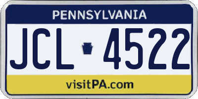 PA license plate JCL4522