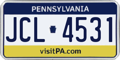 PA license plate JCL4531
