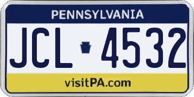 PA license plate JCL4532
