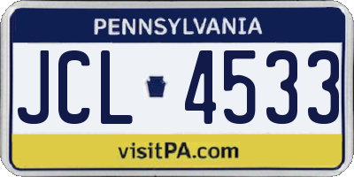 PA license plate JCL4533