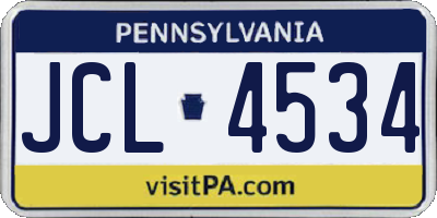 PA license plate JCL4534
