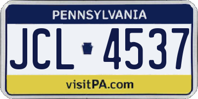 PA license plate JCL4537