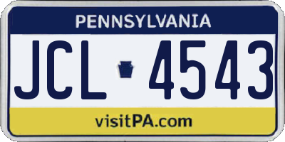 PA license plate JCL4543