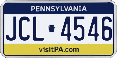 PA license plate JCL4546