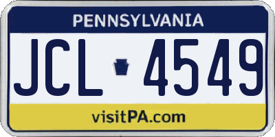 PA license plate JCL4549