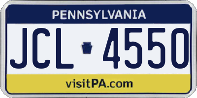 PA license plate JCL4550