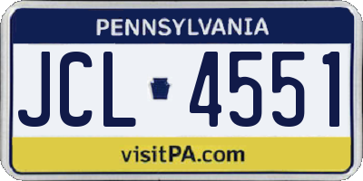 PA license plate JCL4551