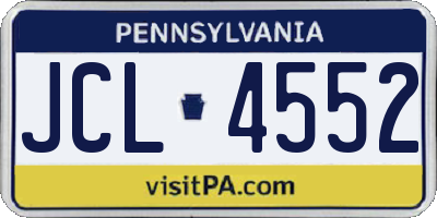PA license plate JCL4552