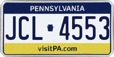 PA license plate JCL4553