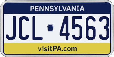 PA license plate JCL4563