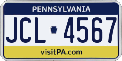 PA license plate JCL4567