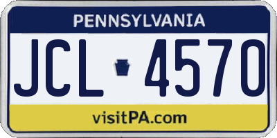 PA license plate JCL4570