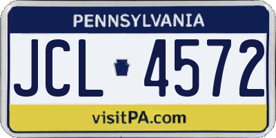 PA license plate JCL4572