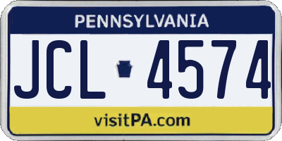 PA license plate JCL4574