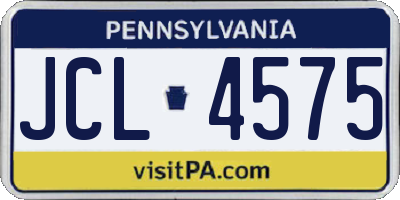 PA license plate JCL4575