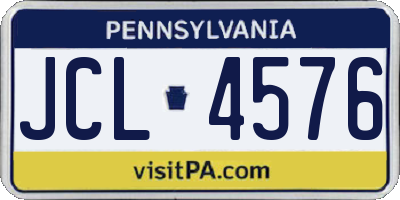 PA license plate JCL4576