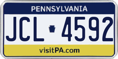 PA license plate JCL4592