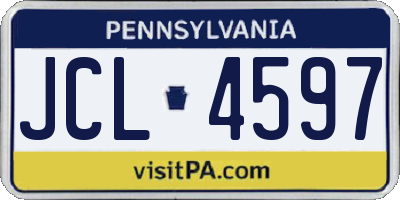 PA license plate JCL4597