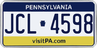 PA license plate JCL4598