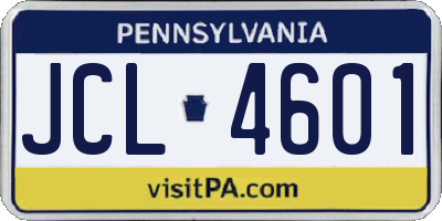 PA license plate JCL4601