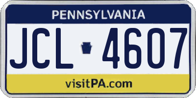 PA license plate JCL4607