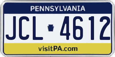 PA license plate JCL4612