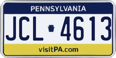 PA license plate JCL4613