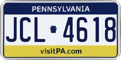 PA license plate JCL4618