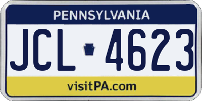 PA license plate JCL4623