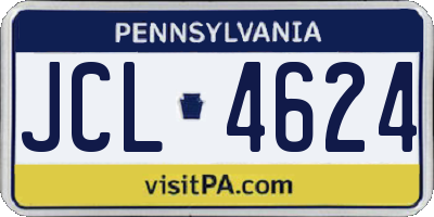 PA license plate JCL4624