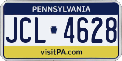 PA license plate JCL4628