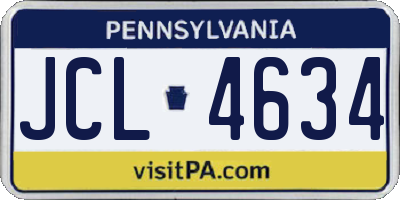PA license plate JCL4634
