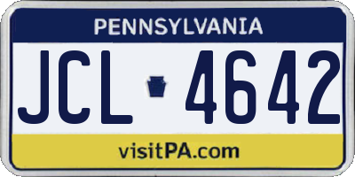 PA license plate JCL4642