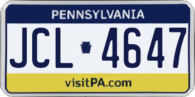 PA license plate JCL4647