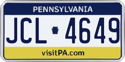 PA license plate JCL4649