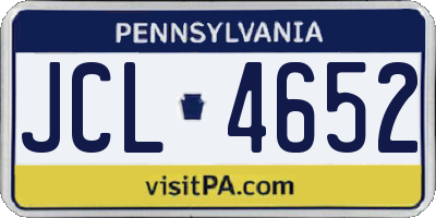 PA license plate JCL4652