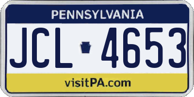 PA license plate JCL4653