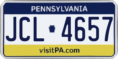 PA license plate JCL4657