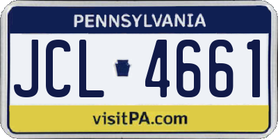 PA license plate JCL4661