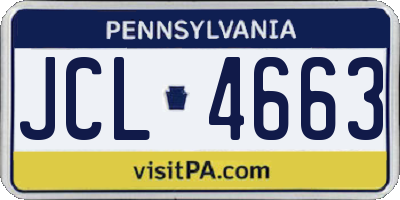 PA license plate JCL4663