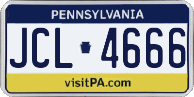 PA license plate JCL4666