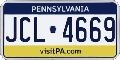 PA license plate JCL4669