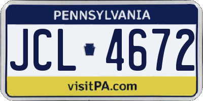 PA license plate JCL4672
