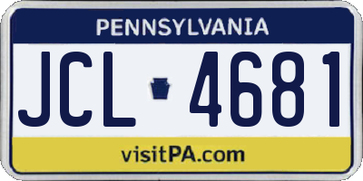 PA license plate JCL4681