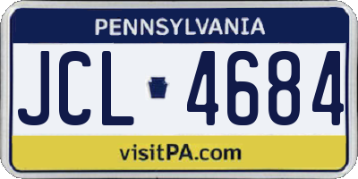 PA license plate JCL4684