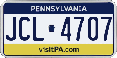 PA license plate JCL4707